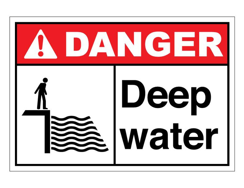 ANSI Danger Deep Water