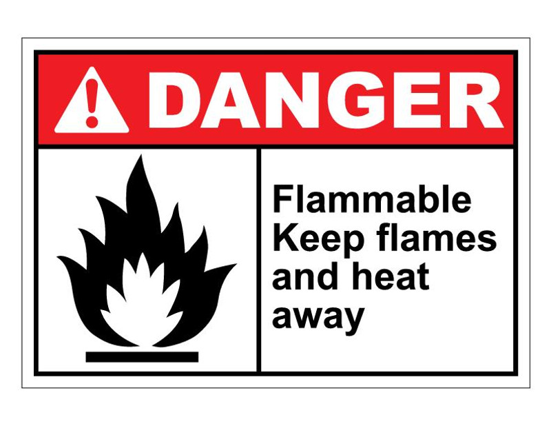 ANSI Danger Flammable Keep Flames And Heat Away