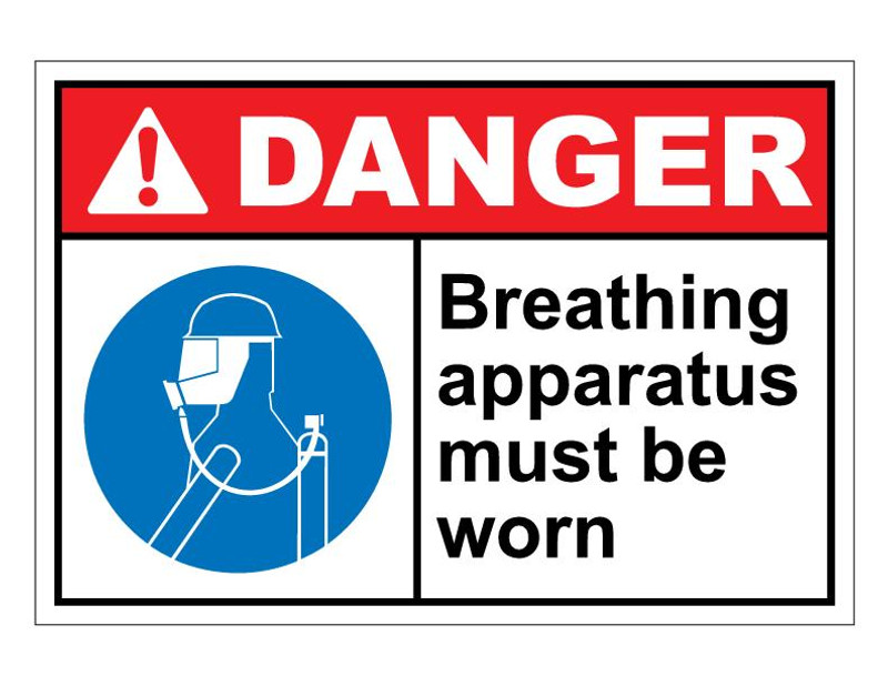 ANSI Danger Breathing Apparatus Must Be Worn