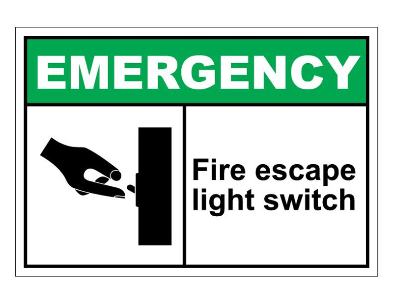 ANSI Emergency Fire Escape Light Switch