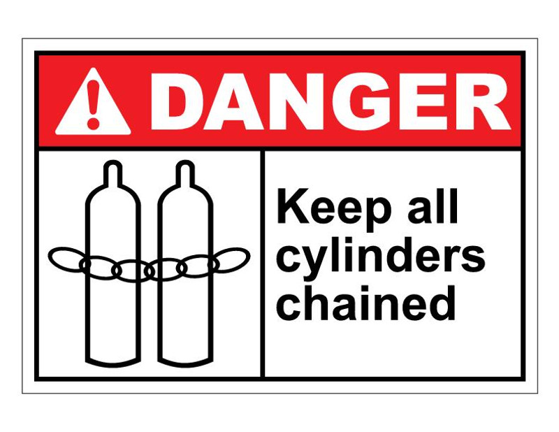 ANSI Danger Keep All Cylinders Chained