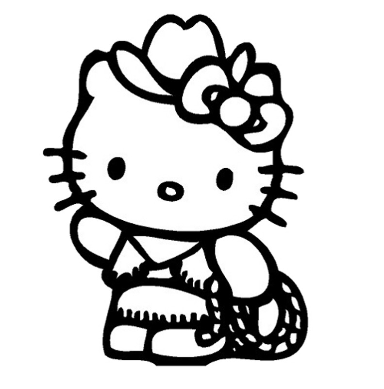 hello kitty cowgirl decal