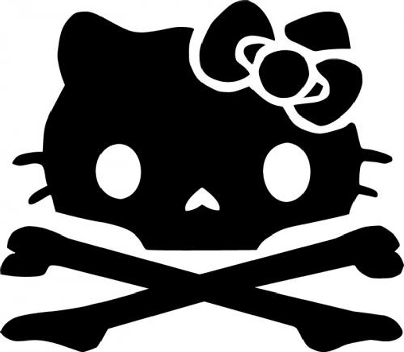 Hello Kitty Crossbones Decal