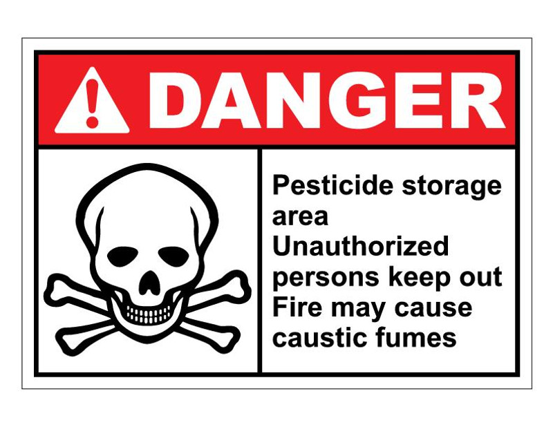 ANSI Danger Pesticide Storage Area Unauthorized Persons Keep Out