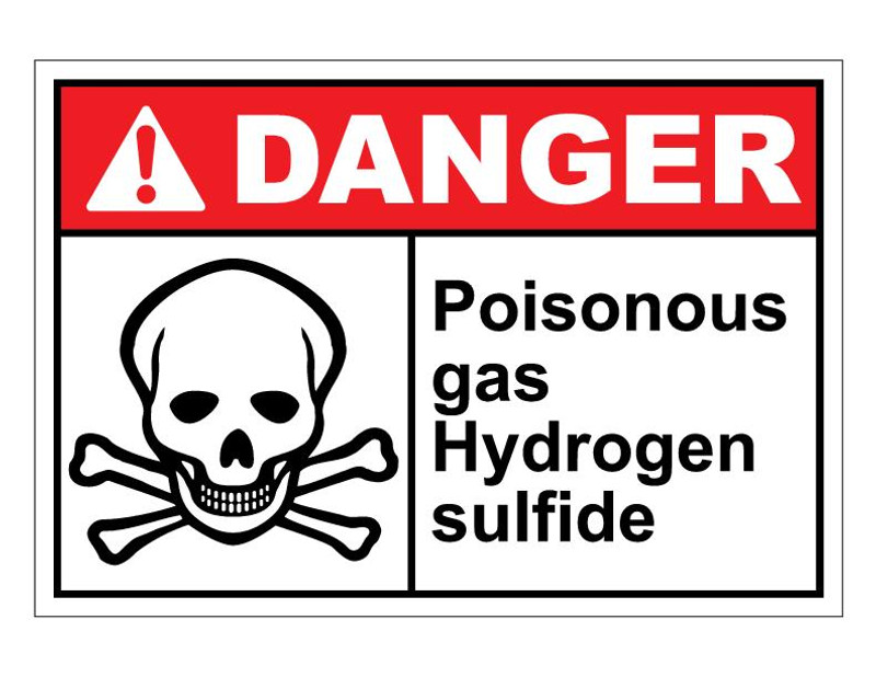 ANSI Danger Poisonous Gas Hydrogen Sulfide