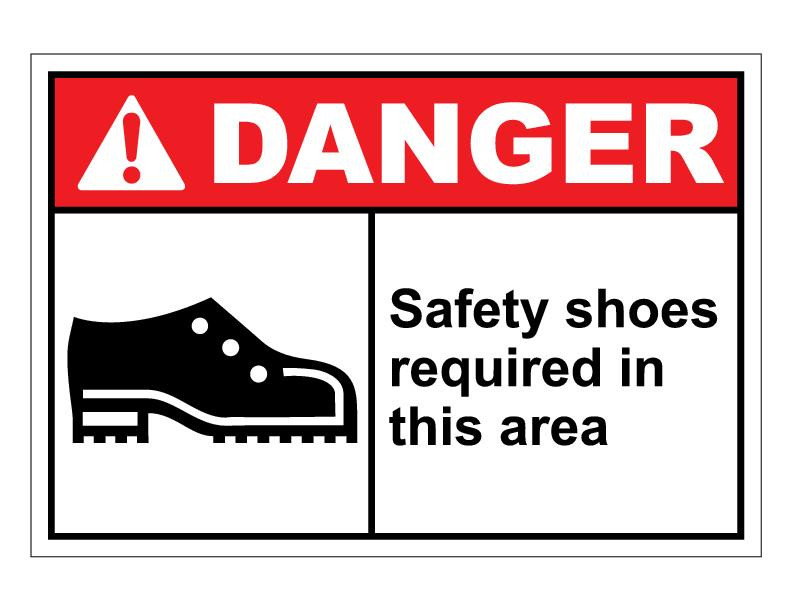 ANSI Danger Safety Shoes Required In This Area