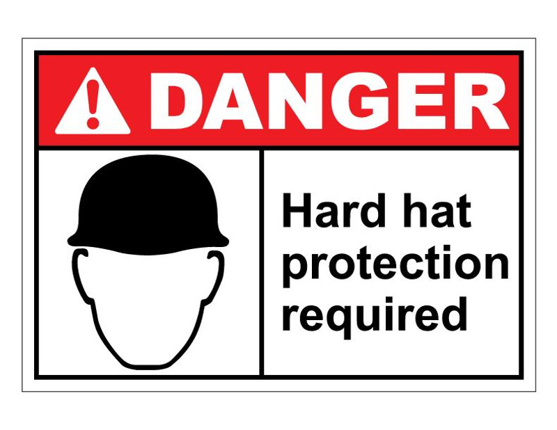 ANSI Danger Hard Hat Protection Required