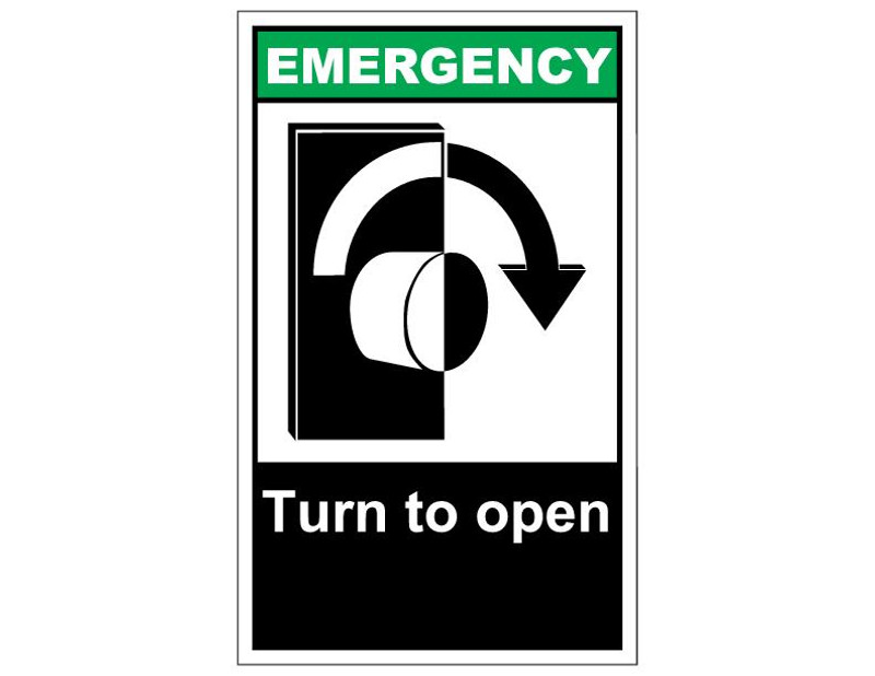 ANSI Emergency Turn To Open Right