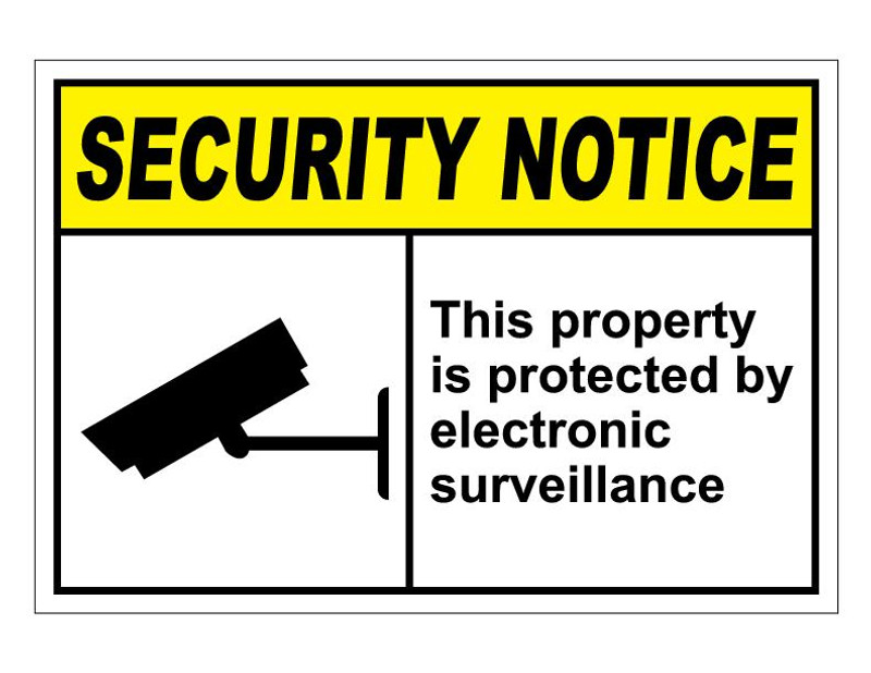 ANSI Security Notice This Property Is Protected By Electronic Surveillance