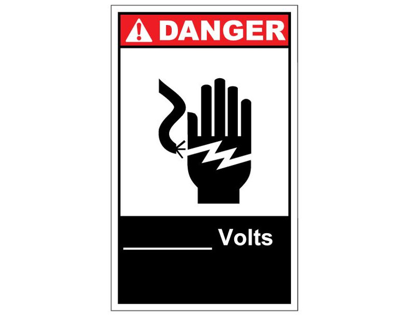 ANSI Danger Fillable Volts #2