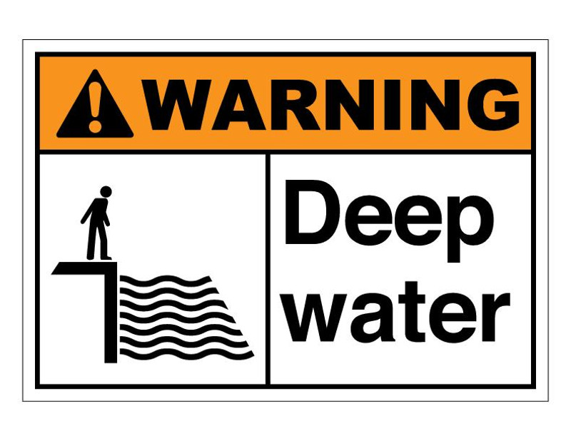 ANSI Warning Deep Water