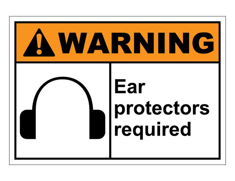 ANSI Warning Ear Protection Required