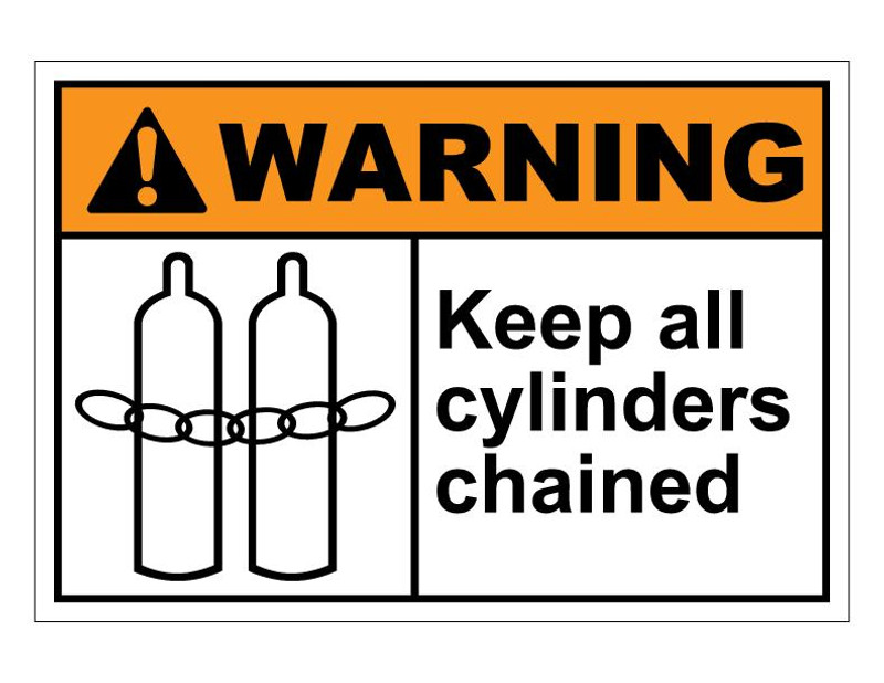 ANSI Warning Keep All Cylinders Chained