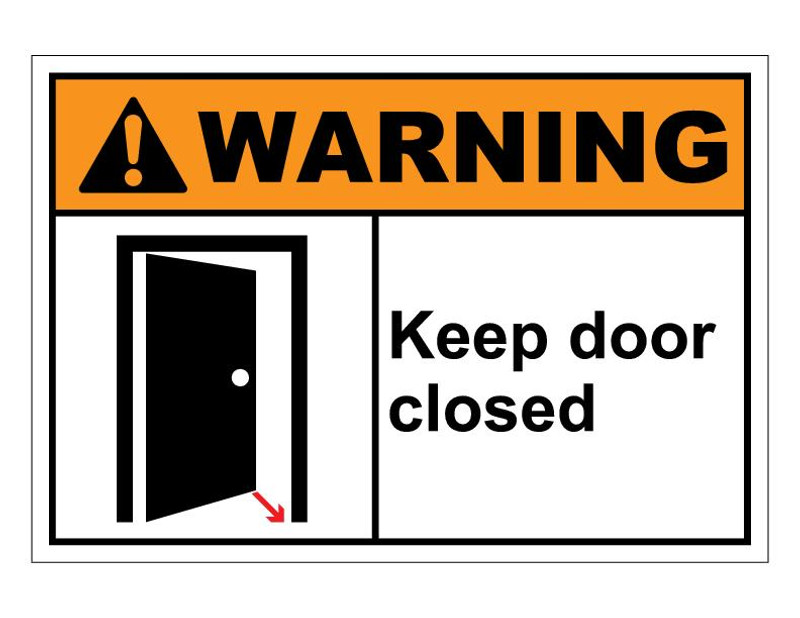 ANSI Warning Keep Door Closed