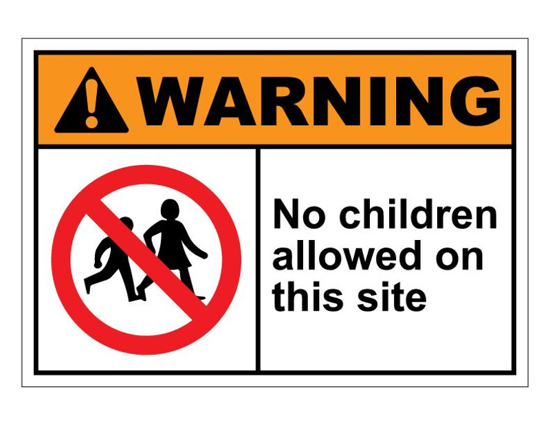ANSI Warning No Children Allowed On This Site