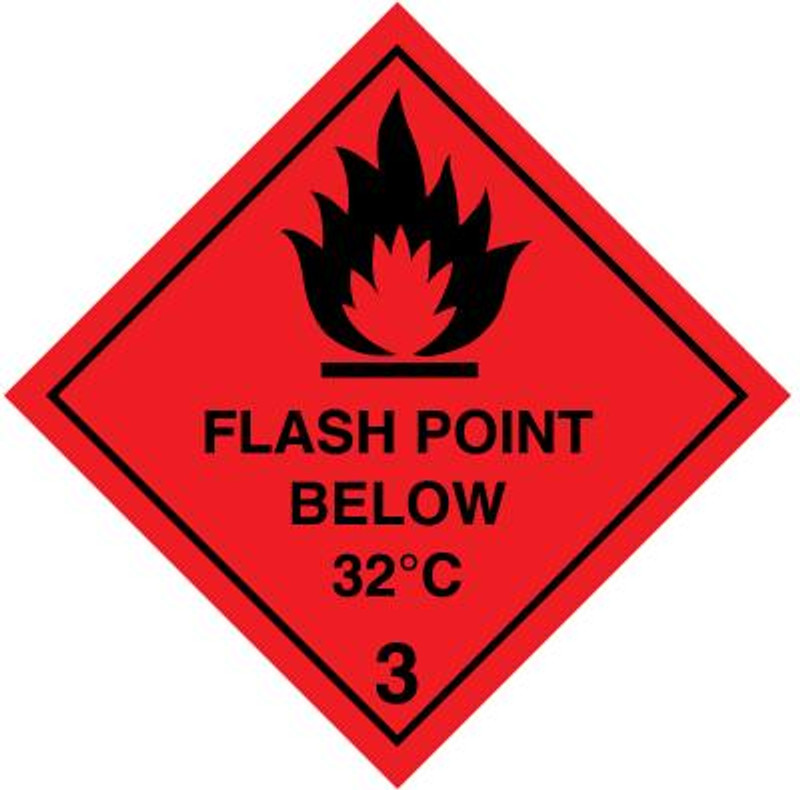 Class 3 Flash Point Below 30 Degrees Celsius Placard
