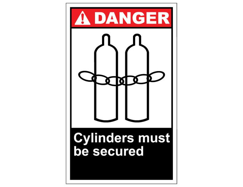 ANSI Danger Cylinders Must Be Secured