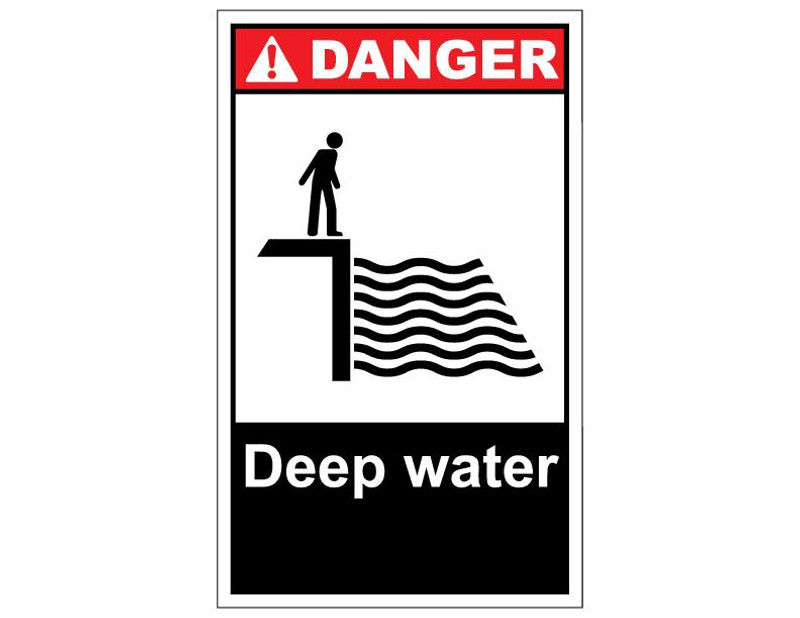 ANSI Danger Deep Water