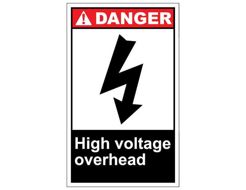 ANSI Danger High Voltage Overhead