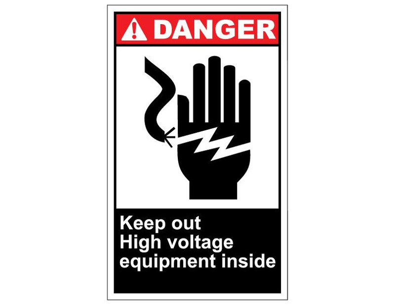 ANSI Danger Keep Out High Voltage Equipment Inside