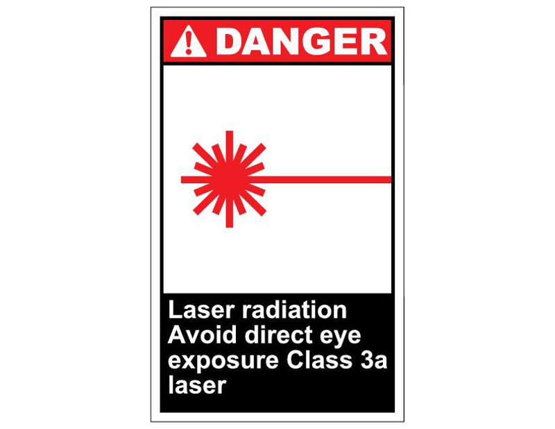 ANSI Danger Laser Radiation Avoid Direct Eye Exposure Class 3a Laser