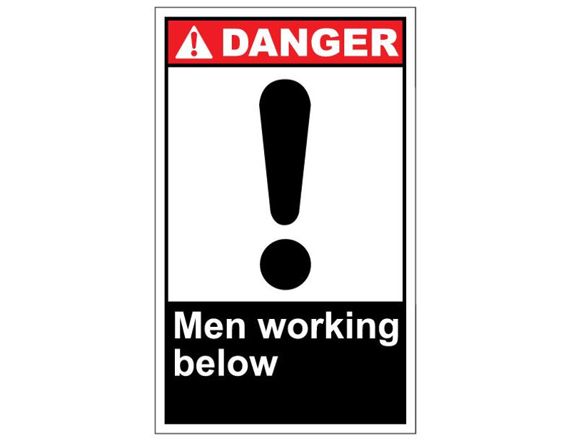 ANSI Danger Men Working Below