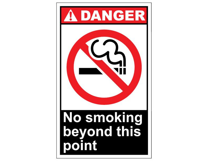 ANSI Danger No Smoking Beyond This Point