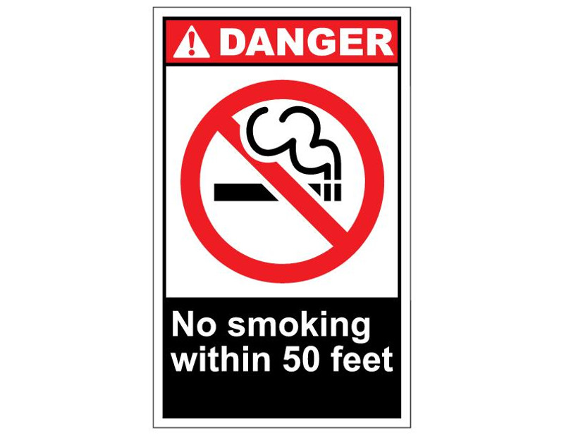ANSI Danger No Smoking Within 50 Feet