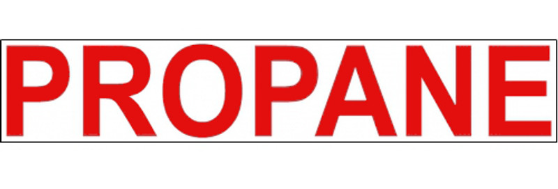 Propane Label (Red Letters/White Background)