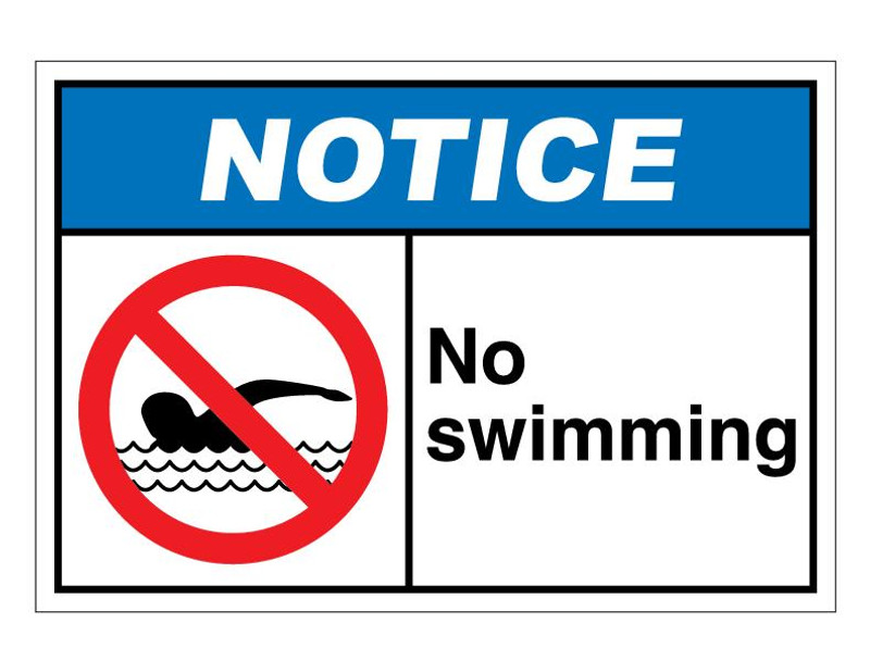 ANSI Notice No Swimming