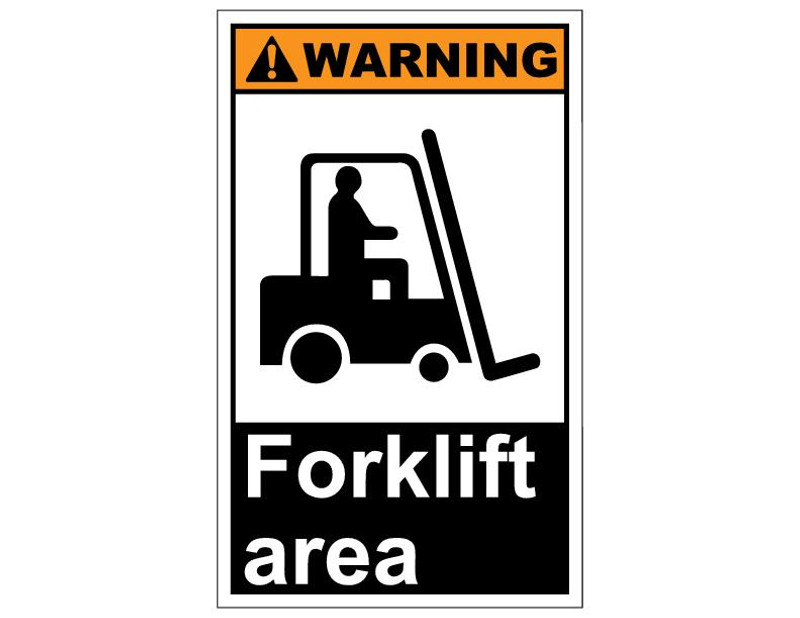 ANSI Warning Forklift Area