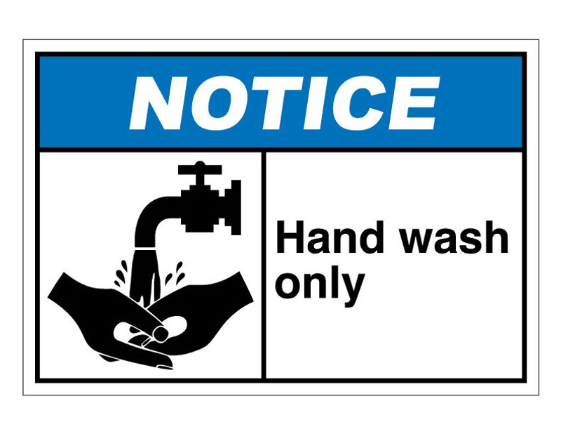 ANSI Notice Hand Wash Only
