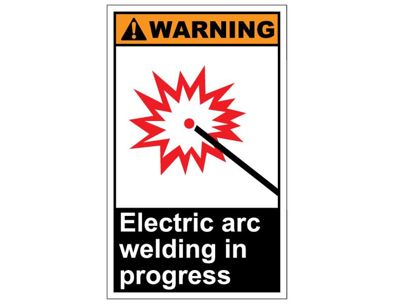 ANSI Warning Electric Arc Welding In Progress