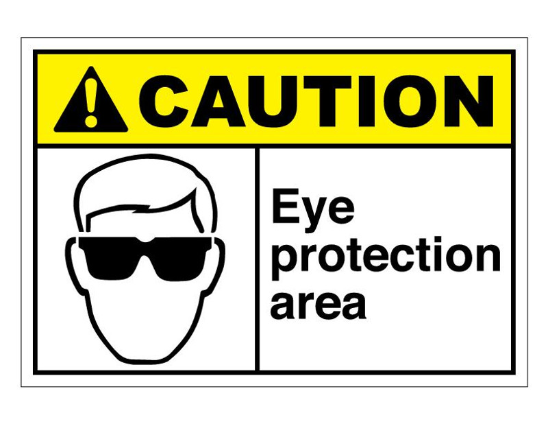 ANSI Caution Eye Protection Area