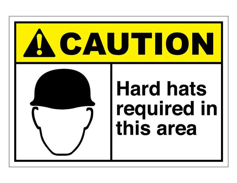 ANSI Caution Hard Hats Required In This Area