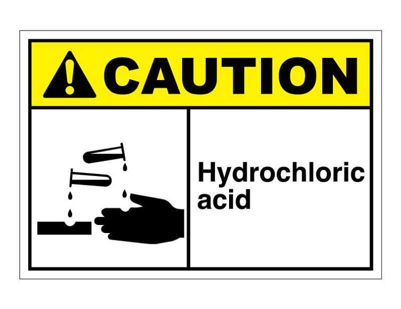 ANSI Caution Hydrochloric Acid