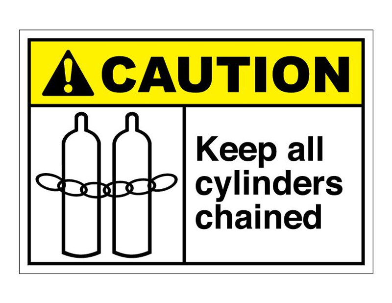 ANSI Caution Keep All Cylinders Chained