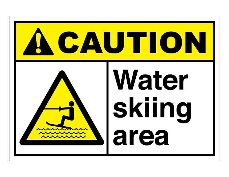 ANSI Caution Watch Skiing Area