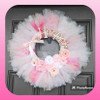 Baby wreath tutu, unfinished wood initial letter crulz font