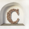 unfinished wood letter with wine cork project