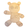 Bear Doll Wood Shape, Unfinished Scary Wooden Craft