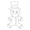Wooden Doll With Top Hat Cutout, Unfinished Halloween