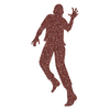 Acrylic Zombie Running Cutout, Glitter Acrylic Halloween Craft