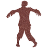 Acrylic Man Zombie Running Cutout, Glitter Acrylic Craft