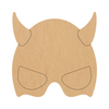 Mask Devil Wooden Cutout, Unfinished Devil Shape, Craft