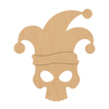 Jester Skull Wood Shape, Halloween Skull Craft Cutout