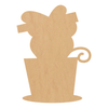 Mouse Gift Wooden Shape, Wood Christmas Mouse Cutout