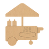 Wood Hot Dog Cart Shape, Unfinished Hot Dog Stand Cutout