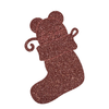 Mouse Stocking Acrylic Shape, Glitter Christmas Mouse Cutout