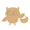 Owl with Basket Cutout, Unfinished Owl Craft Blank Shape